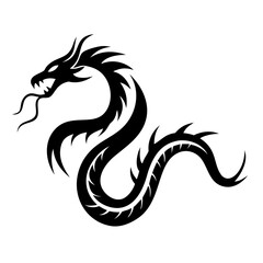 Chinese dragon silhouette