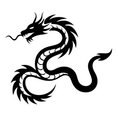 Obraz premium Chinese dragon silhouette