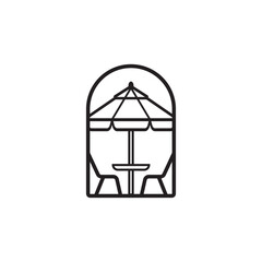 terrace icon line art logo vector minimalist illustration design