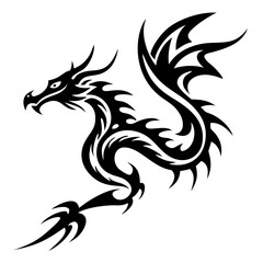 Chinese dragon silhouette