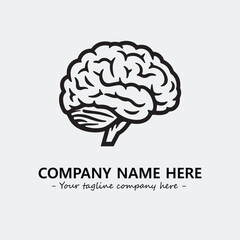 Brain illustration black and white for logo company vector image