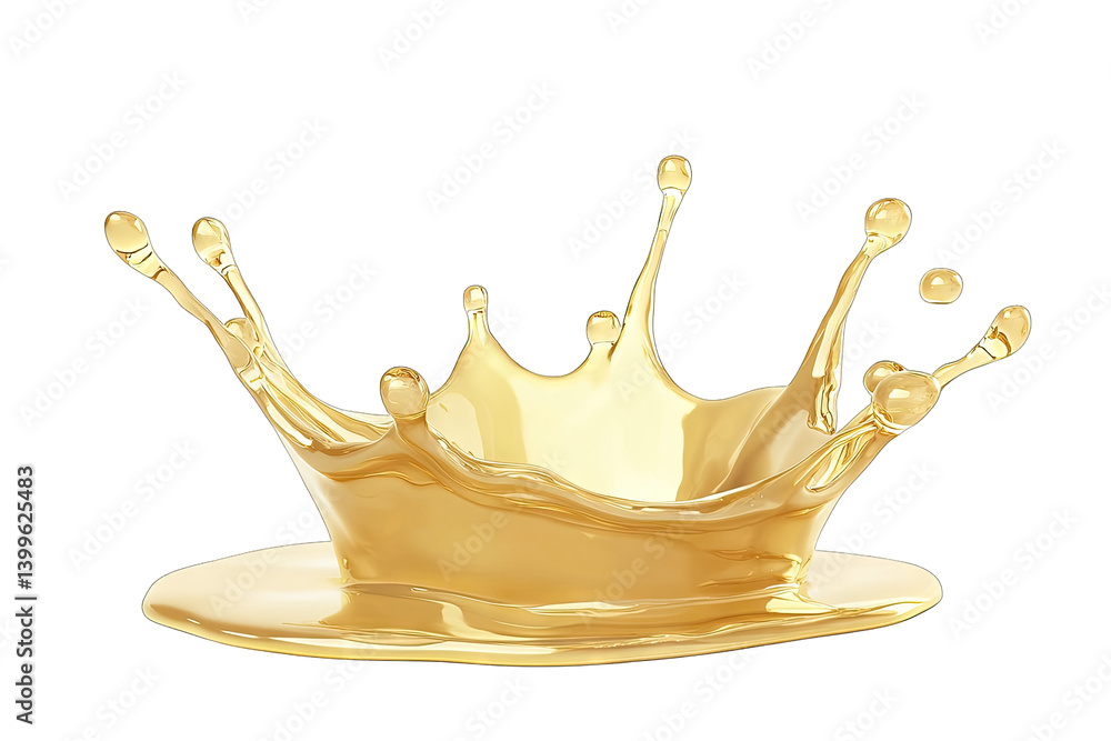 Aufkleber dynamic splash of golden liquid showcasing the fluid motion and texture as it cascades and forms dro