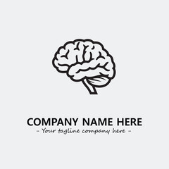 Brain illustration black and white for logo company vector image