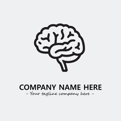 Brain illustration black and white for logo company vector image