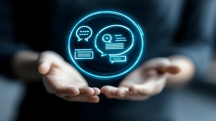 Fototapeta premium Smart AI powered assistant that can translate spoken language into real time sign language interpretation improving communication and accessibility for the deaf and hard of hearing community