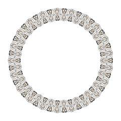 Vector golden seamless classic greek floral meander ornament. Endless European pattern. Ancient Greece, Roman Empire. Greek decorative element - Palmette. For textile, embroidery, porcelain, engraving