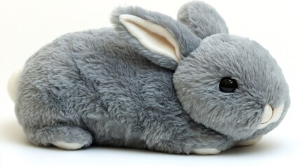 Grey Plush Rabbit Toy  Cute Stuffed Animal.