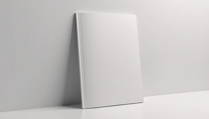 Portfolio mock up leaning back with professional print finesse, no text, no logo.