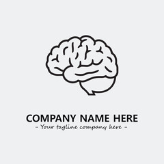 Brain illustration black and white for logo company vector image
