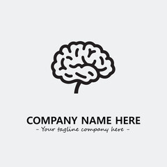 Brain illustration black and white for logo company vector image