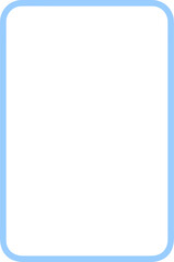 Rounded arch frame with soft blue outline.