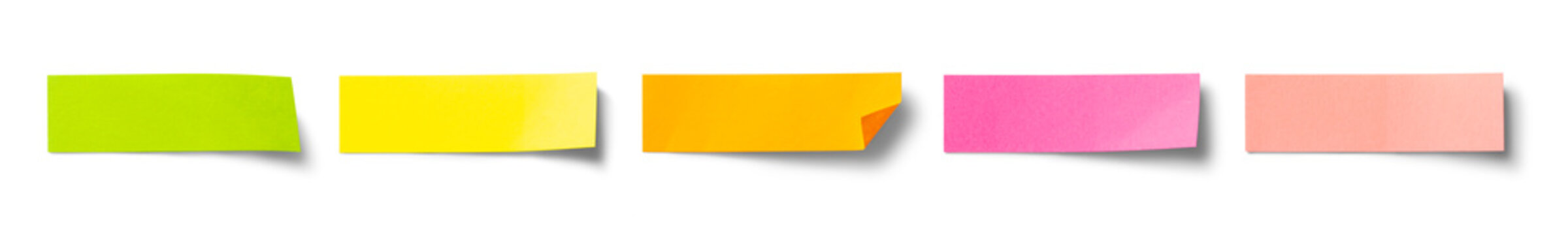 カラフルな細長い付箋のテクスチャー