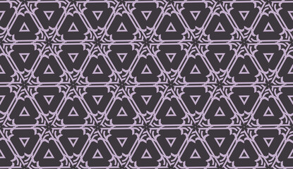 Fototapeta premium Vector pattern in geometric style. Triangles, lines. Modern elegant background. For your design. Chocolate purple color