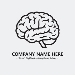 Brain illustration black and white for logo company vector image