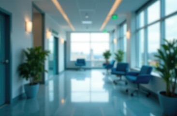 Fototapeta premium Light blurred background. blur health center an office or medical institution 