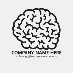 Brain illustration black and white for logo company vector image