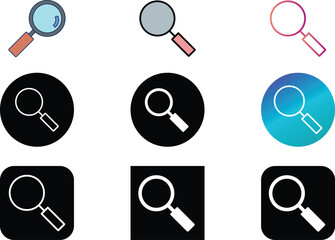 Magnifying glass cartoon icon vector illustration.
Flat illustration of cute magnifying glass in cartoon style. This icon is part of a colorful icon set featuring multiple color variations including b