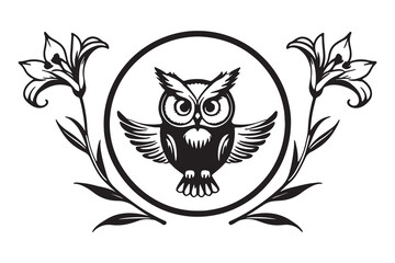 Tribal tattoo design with animal symbols and black and white vector art