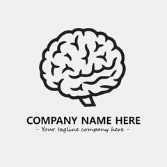Brain illustration black and white for logo company vector image