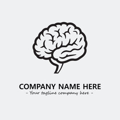 Brain illustration black and white for logo company vector image