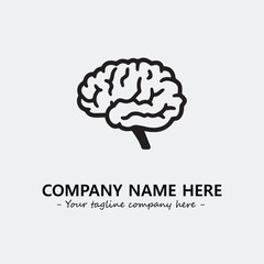 Brain illustration black and white for logo company vector image