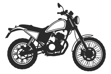 Fototapeta premium Black motorcycle isolated on white background showcases its chrome engine and wheels, a transport of speed for any biker's ride