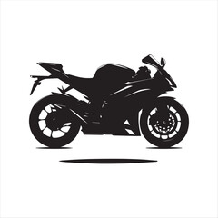 Obraz premium Stylized Black Sport Motorcycle Vector Illustration