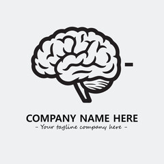 Brain illustration black and white for logo company vector image