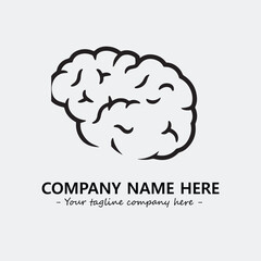 Brain illustration black and white for logo company vector image