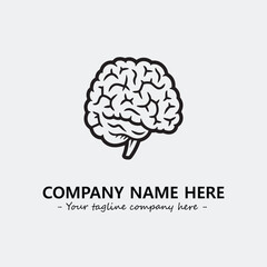 Brain illustration black and white for logo company vector image
