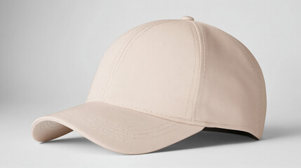 Fototapeta premium High-Quality Beige Baseball Cap Mockup on Neutral Background 