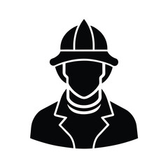 Firefighter Helmet Clean Silhouette Vector