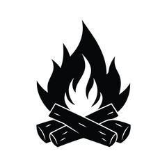 Flame Logs Minimal Vector Art