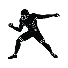 Football Player Blocking Silhouette Vector