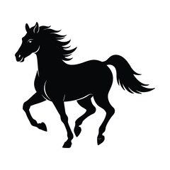 Horse Galloping Clean Silhouette Vector