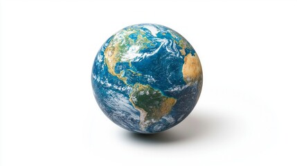Fototapeta premium A globe of the earth is shown on a white background