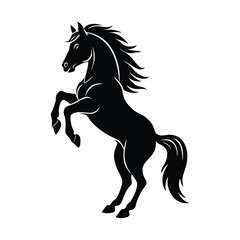 Horse Rearing Up Minimal Vector Art