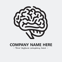 Brain illustration black and white for logo company vector image