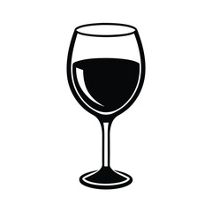 Wine Glass Minimalist Vector Illustration
