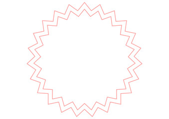 ピンクのギザギザのラベル風フレーム