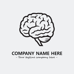 Brain illustration black and white for logo company vector image