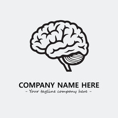 Brain illustration black and white for logo company vector image