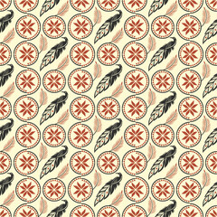 Feathered Elegance on Beige