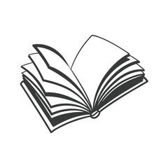 open book on white background