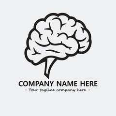 Brain illustration black and white for logo company vector image