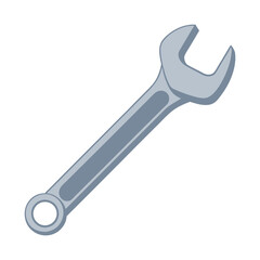 Vector Illustration of a Metallic Wrench.