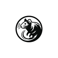 Black And White Rat Logo Vector Design