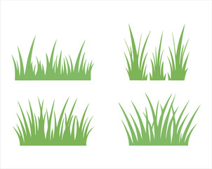 Minimalist Green Grass Vector Set
