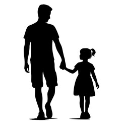 Silhouette of father and daughter