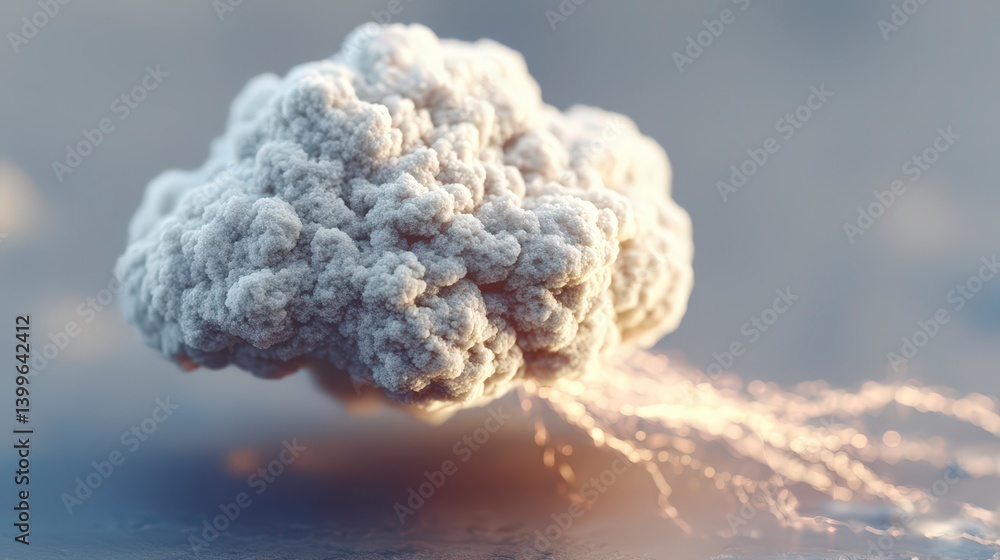 Poster ai weather prediction realistic 3d cloud model data analysis environmental technology